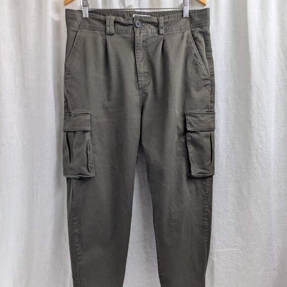 I love Ugly women's size large dark green cargo chino pants A5 - Picture 1 of 12